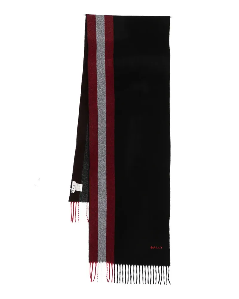 Bally striped fringed scarf - Schwarz Schwarz