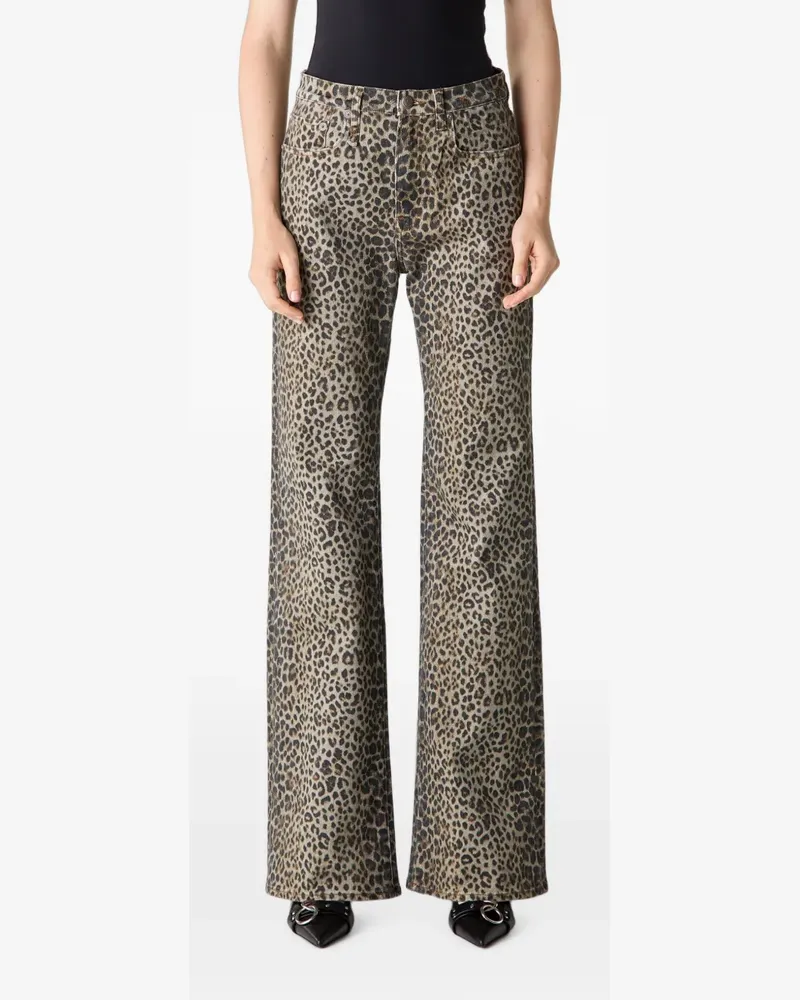 R13 Jane Jean cheetah-print jeans - Nude Nude