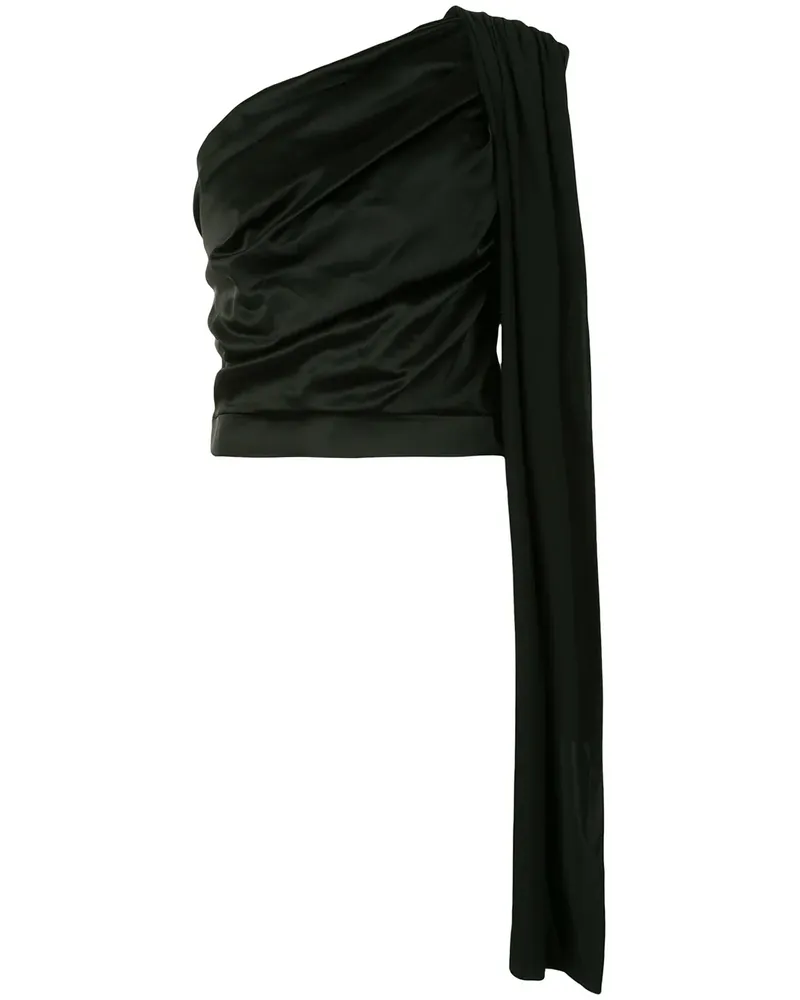 MATÉRIEL Drapiertes One-Shoulder-Oberteil - Schwarz Schwarz