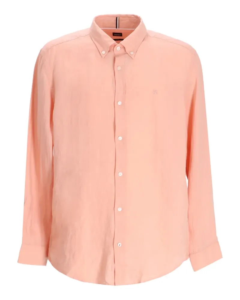 HUGO BOSS Langärmeliges Hemd aus Leinen - Rosa Rosa