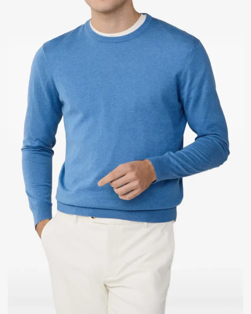 Hackett Pullover mit Ellenbogen-Patches - Blau Blau