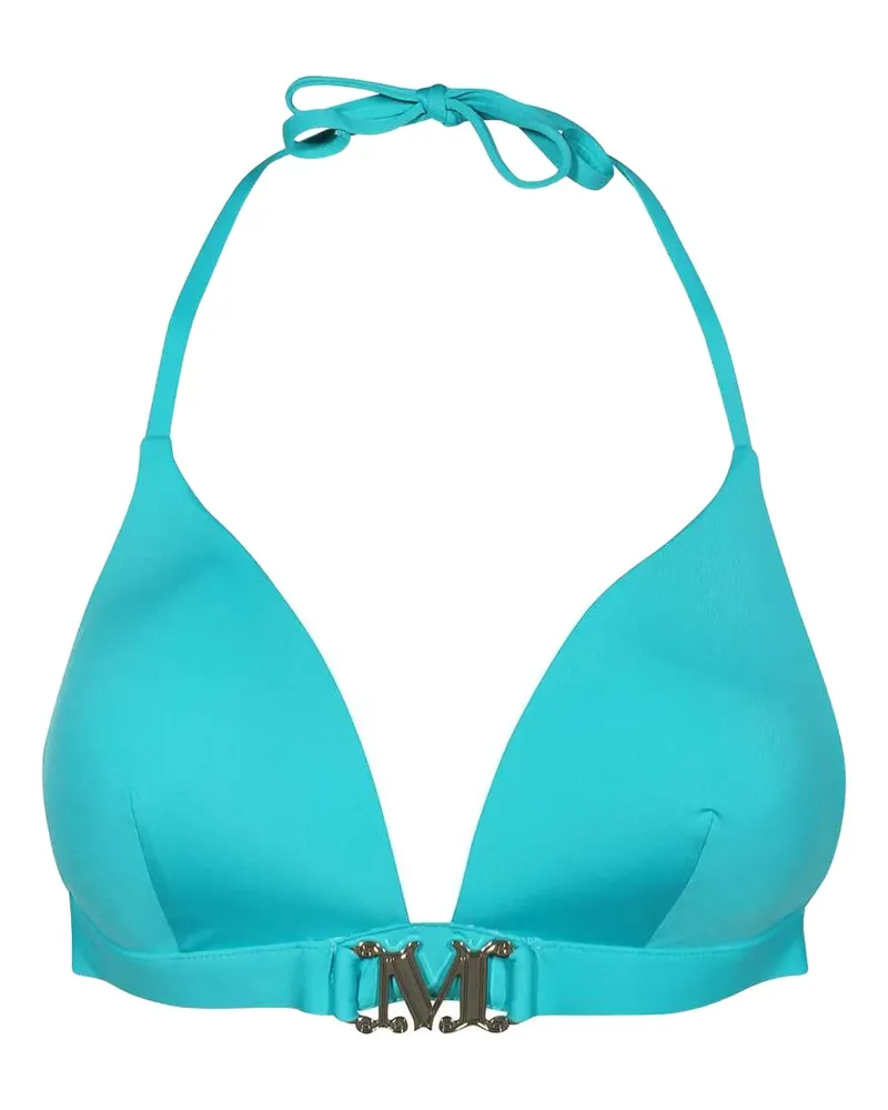 Max Mara Triangel-Bikinioberteil mit Logo-Schnalle - Blau Blau