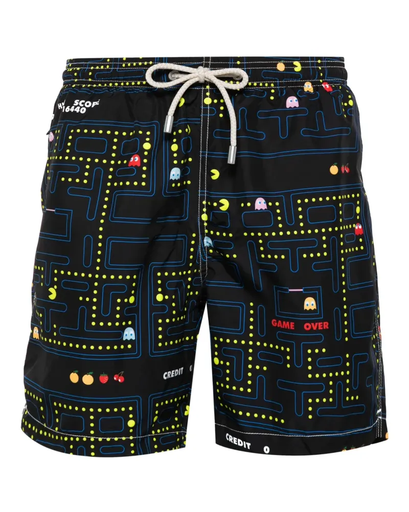 MC2 Saint Barth Badeshorts mit Lightning-Print - Schwarz Schwarz