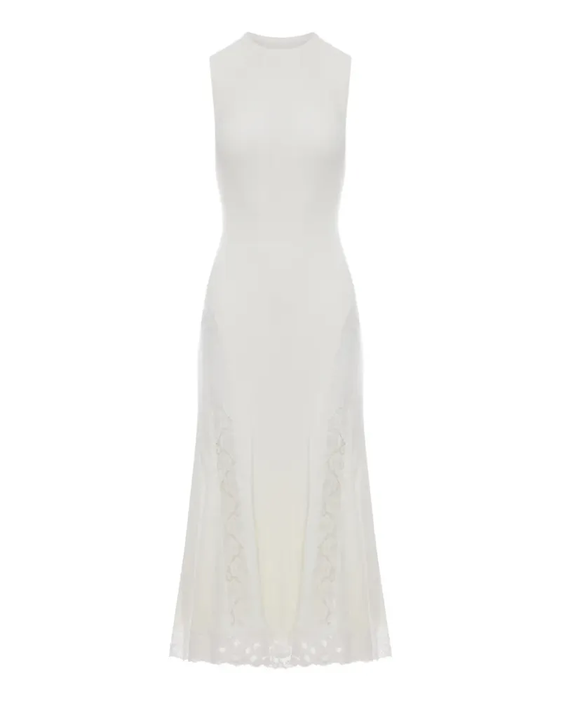 Self-Portrait Midikleid mit Spitzendetail - Weiß Weiß