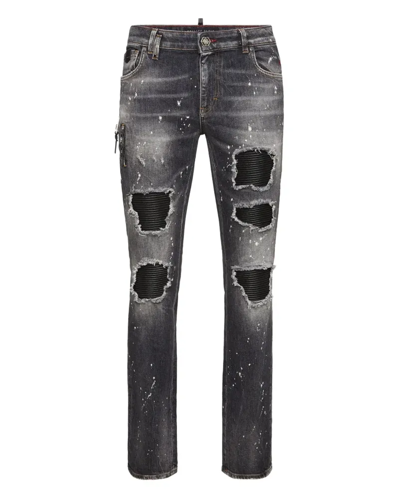 Philipp Plein Jeans in Distressed-Optik - Grau Grau