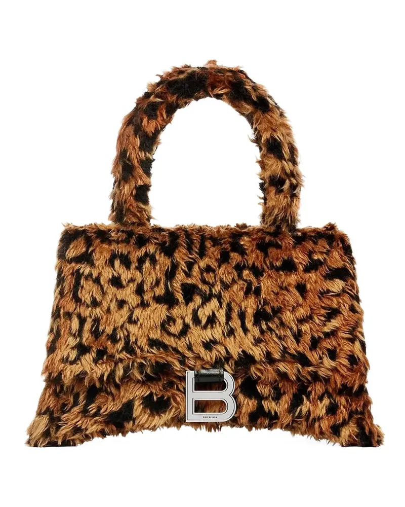 Balenciaga Hourglass leopard tote bag - Braun Braun