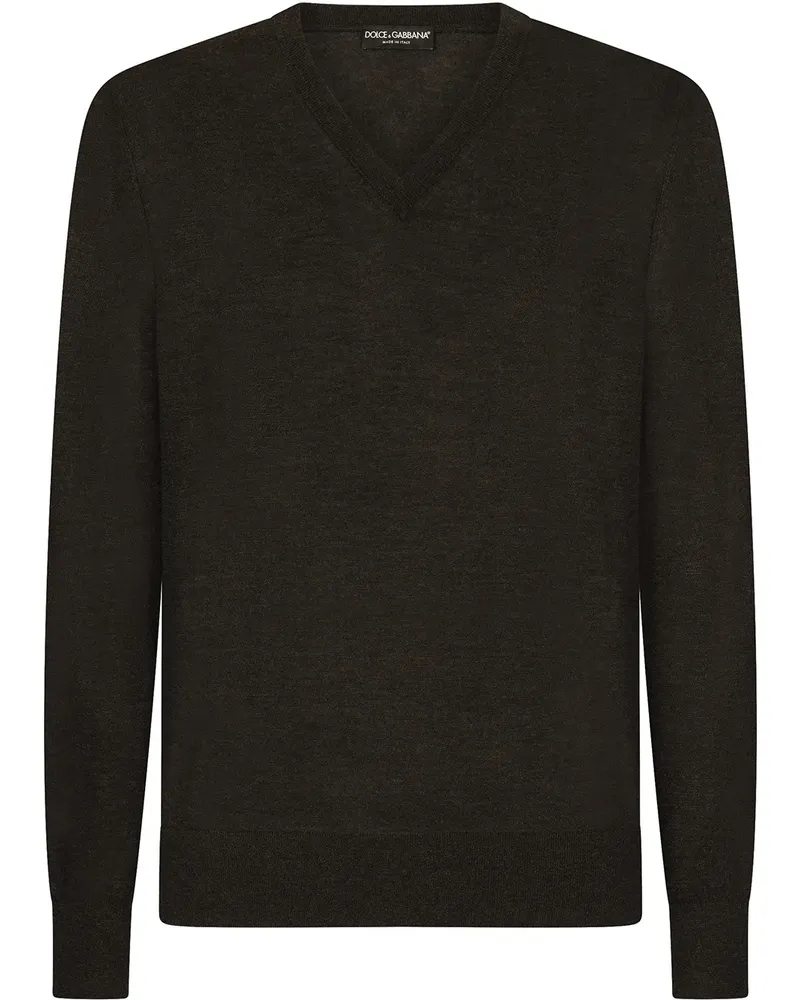 Dolce & Gabbana Kaschmirpullover mit V-Ausschnitt - Grau Grau