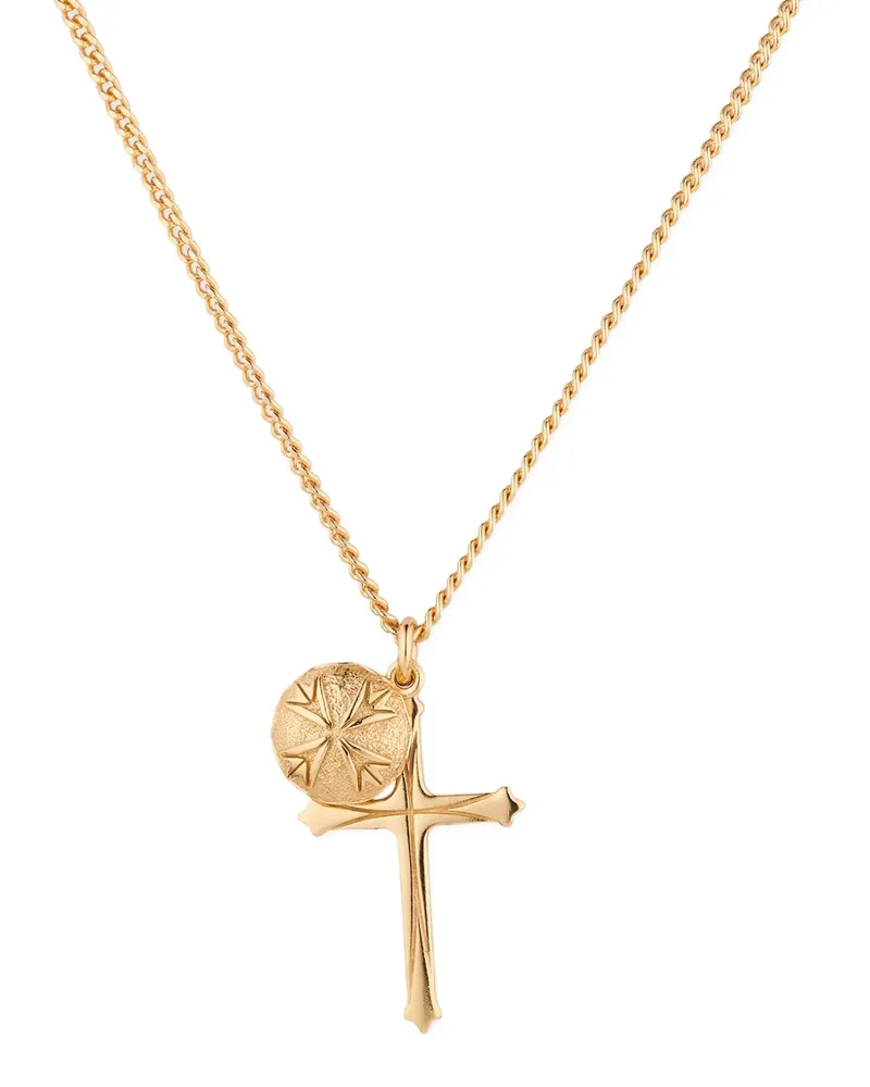 Emanuele Bicocchi Scudo Halskette mit Kreuz - Gold Gold