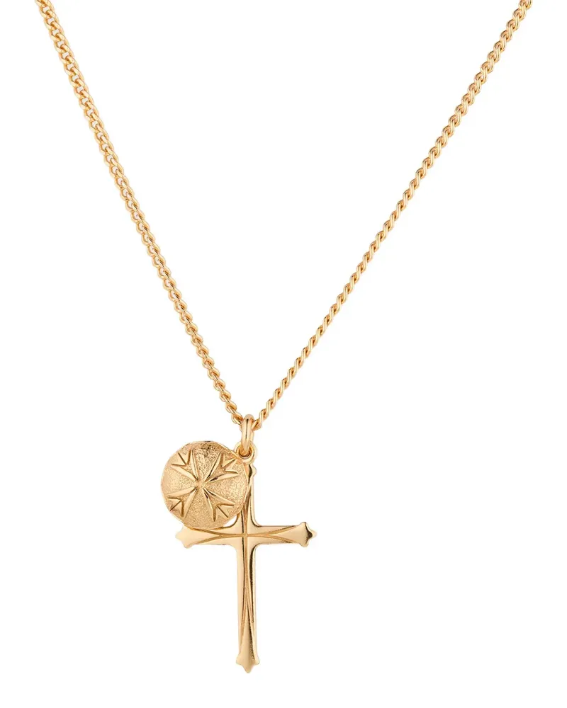 Emanuele Bicocchi Scudo Halskette mit Kreuz - Gold Gold