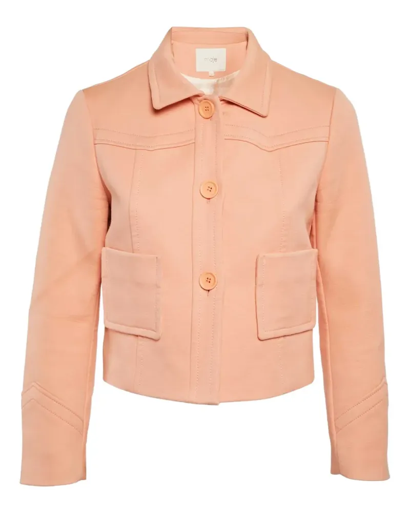 Maje Cropped-Jacke mit Rundhalsausschnitt - Rosa Rosa