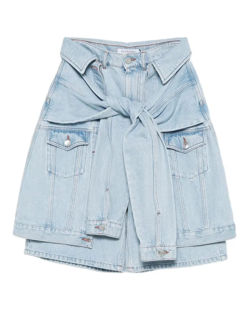 Viktor & Rolf Drapierte Jeans-Shorts mit Schleife - Blau Blau