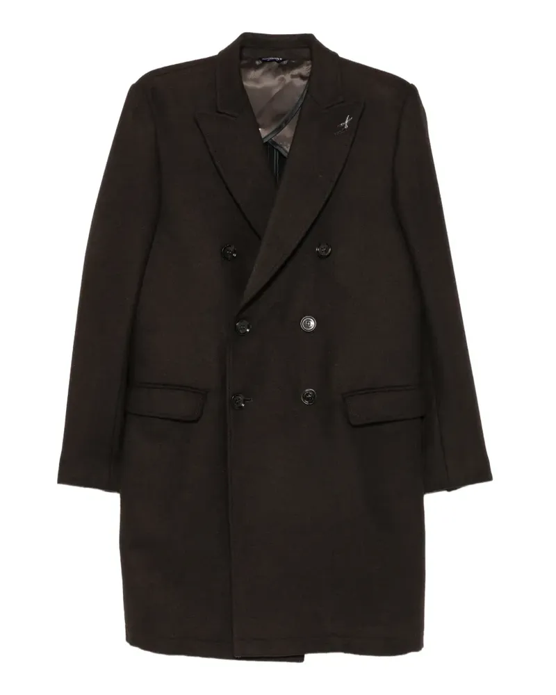 Daniele Alessandrini double-breasted peak-lapels coat - Braun Braun