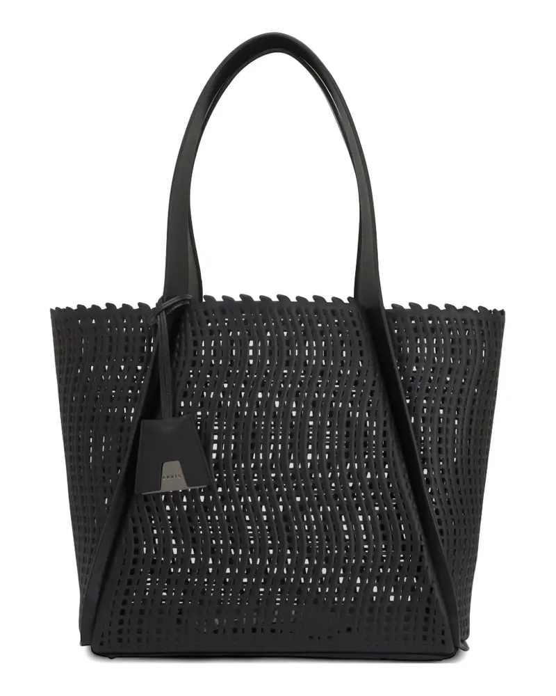 Akris medium Alex laser-cut tote bag - Schwarz Schwarz