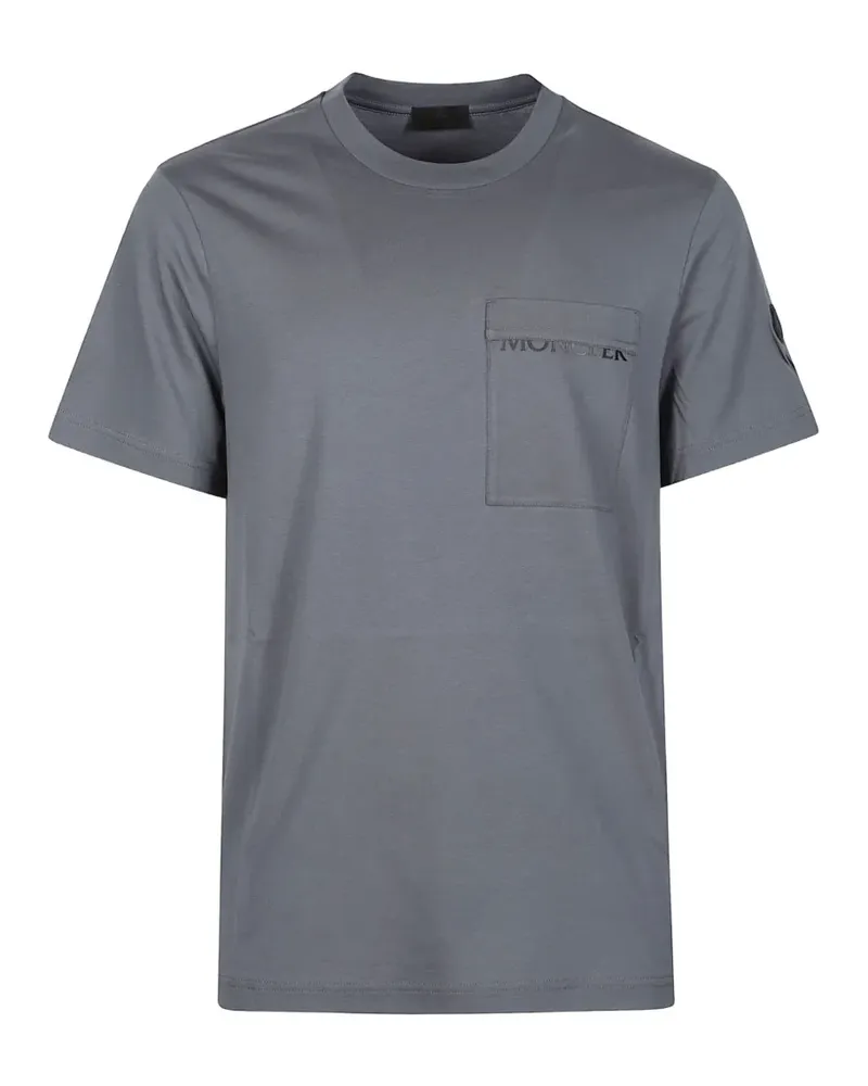 Moncler T-Shirt mit Brusttasche - Grau Grau