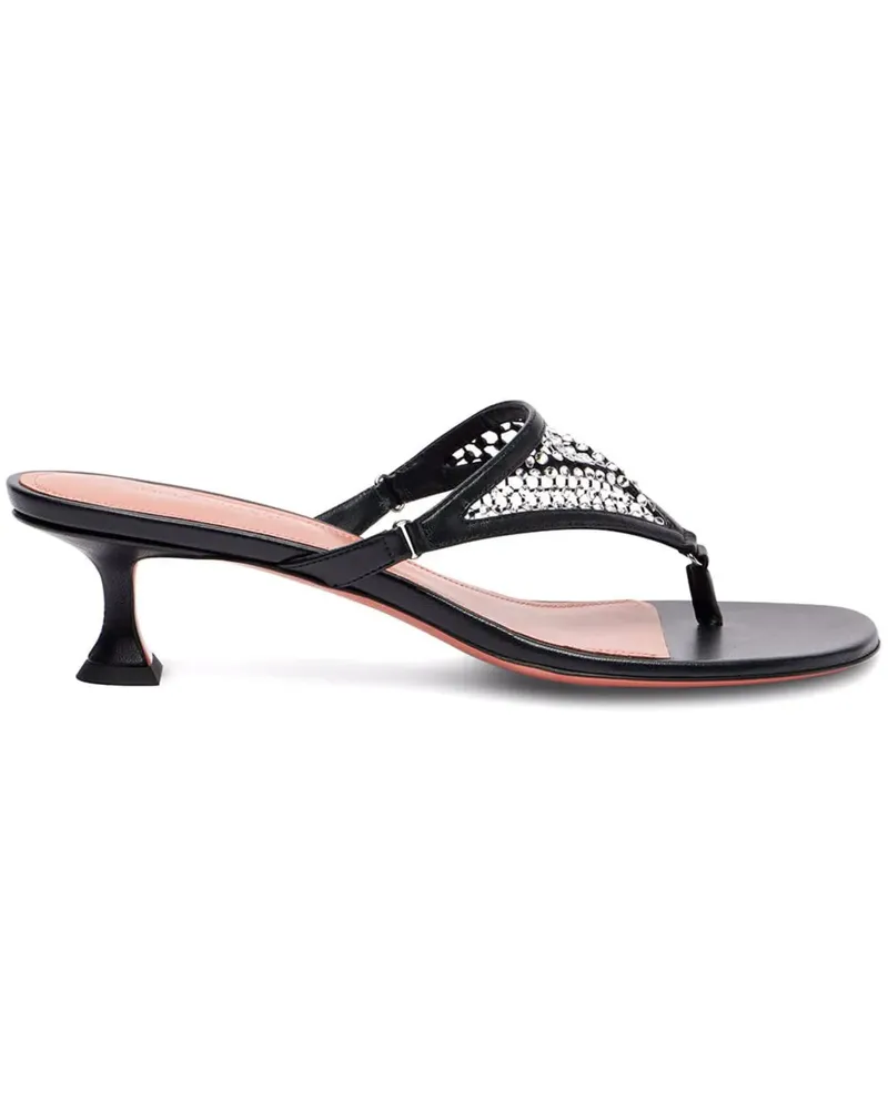 Amina Muaddi Verzierte Cameron Sandalen 45mm - Schwarz Schwarz