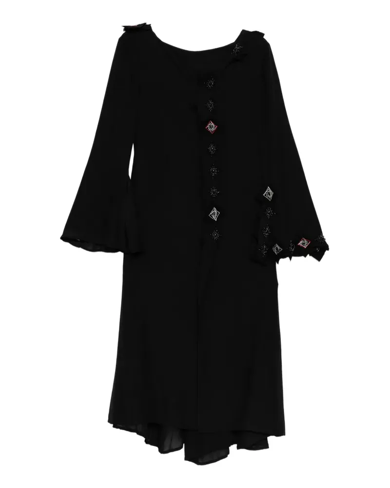 Yohji Yamamoto bead-embellished layer dress - Schwarz Schwarz