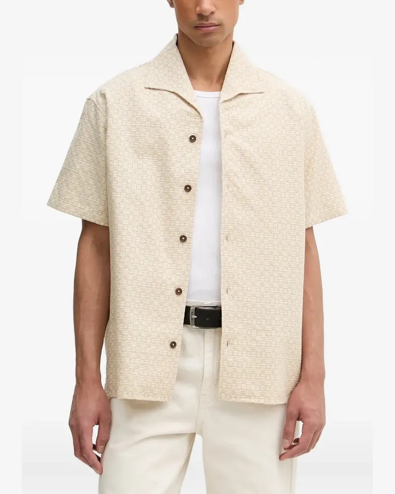 Drôle de Monsieur geometric-pattern camp-collar shirt - Nude Nude