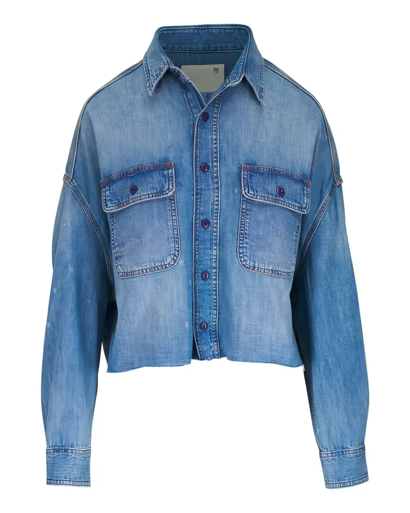 R13 cropped denim shirt - Blau Blau
