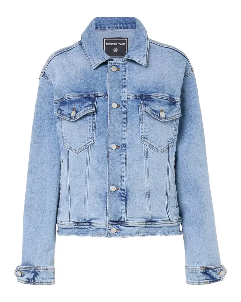 Iceberg Ausgeblichene Jacke mit ausgefranstem Saum - Blau Blau