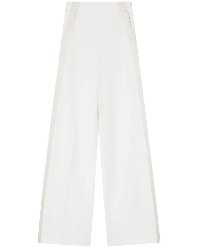 Pinko Wide-Leg-Hose mit Seitenstreifen - Weiß Weiß
