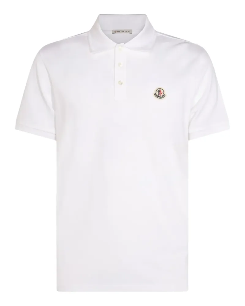 Moncler Poloshirt mit Logo-Patch - Weiß Weiß