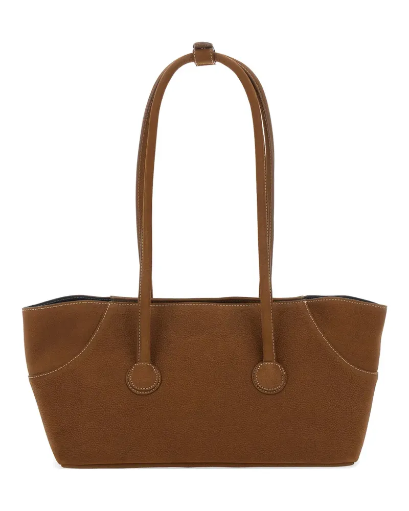 Marge Sherwood topstitch leather shoulder bag - Nude Nude