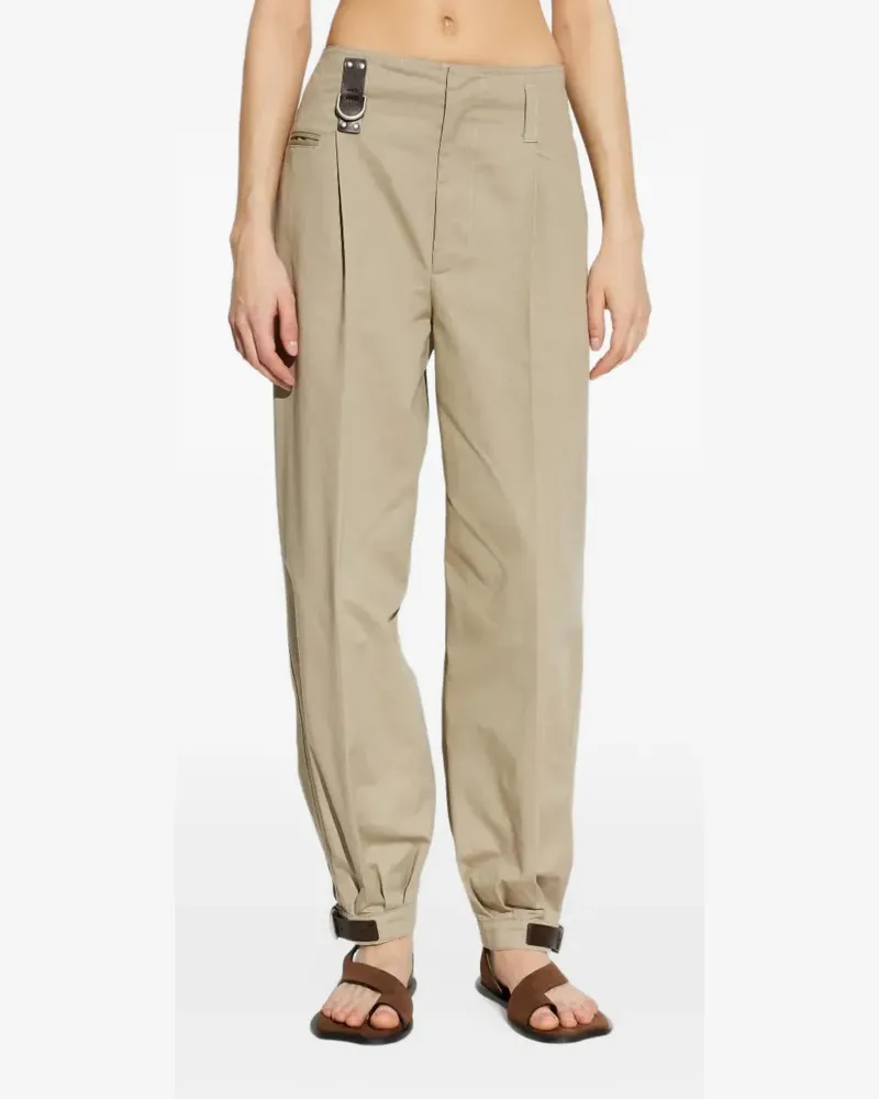 Moschino Bundfaltenhose mit Schnallendetail - Nude Nude