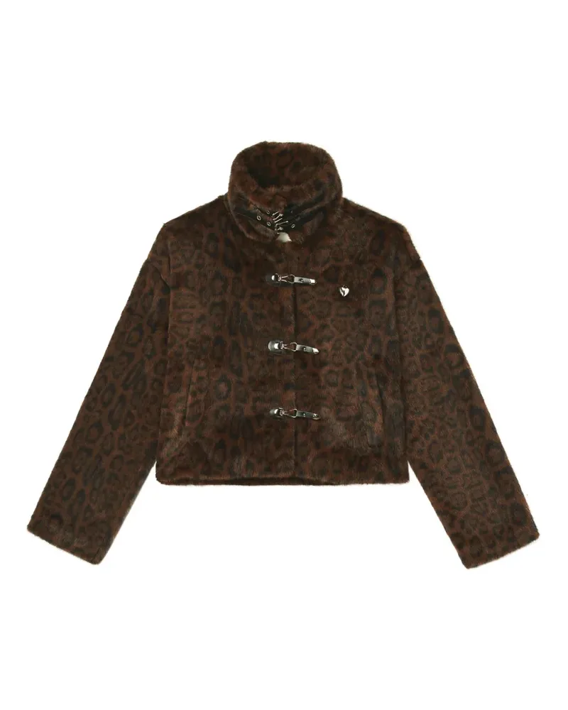 Musium Div. Jacke aus Faux Fur mit Leopardenprint - Braun Braun