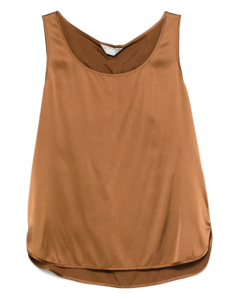 Max Mara Top mit U-Ausschnitt - Braun Braun