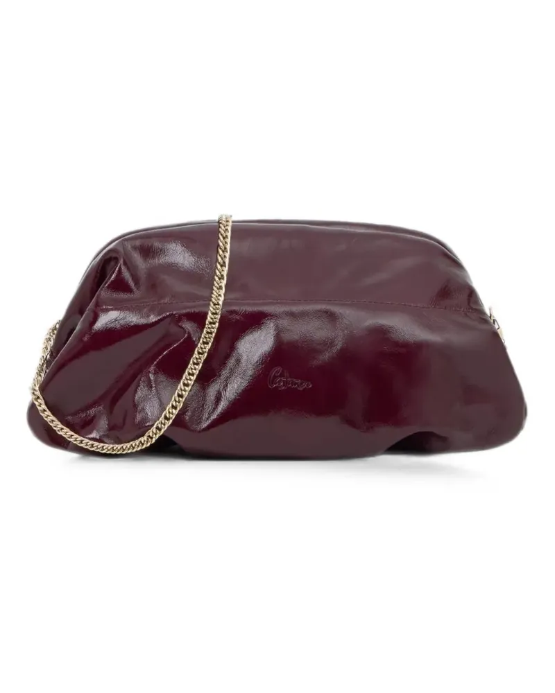 Castañer Small Victoire patent-leather clutch bag - Violett Violett