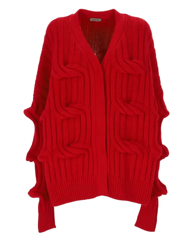MRZ Cardigan mit Zopfmuster - Rot Rot