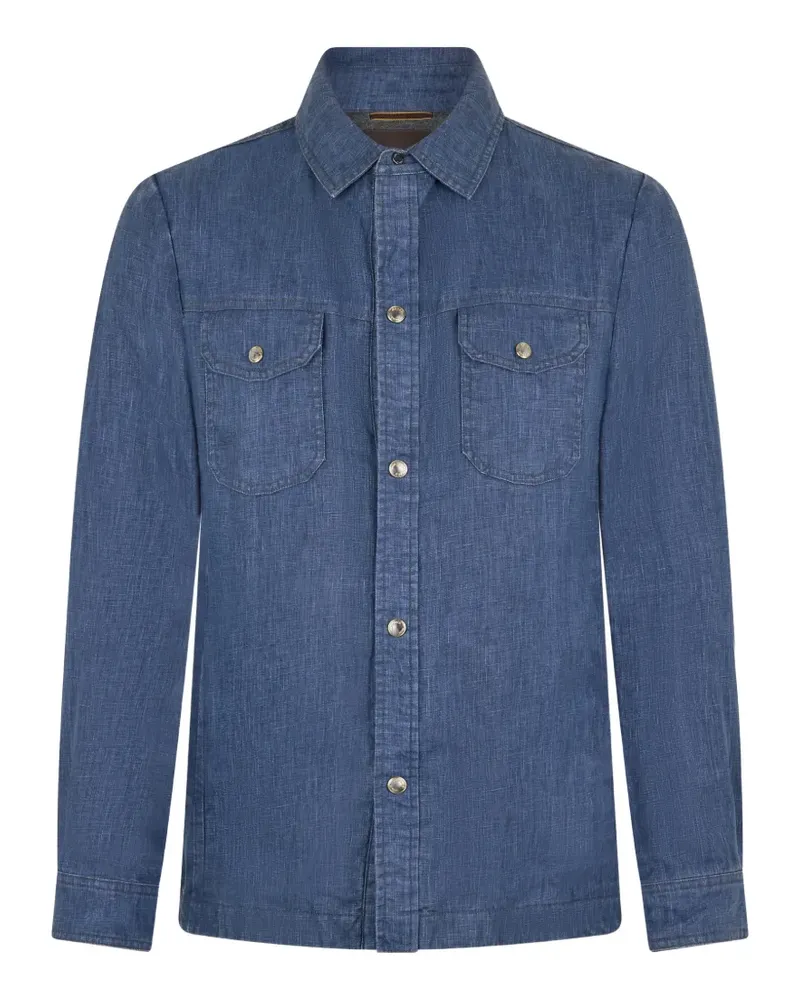 MOORER chest flap-pocket shirt - Blau Blau