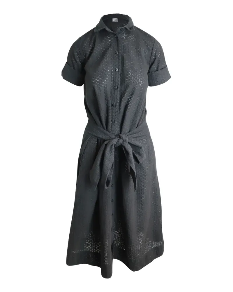 Lisa Marie Fernandez Eyelet belted shirt dress - Schwarz Schwarz