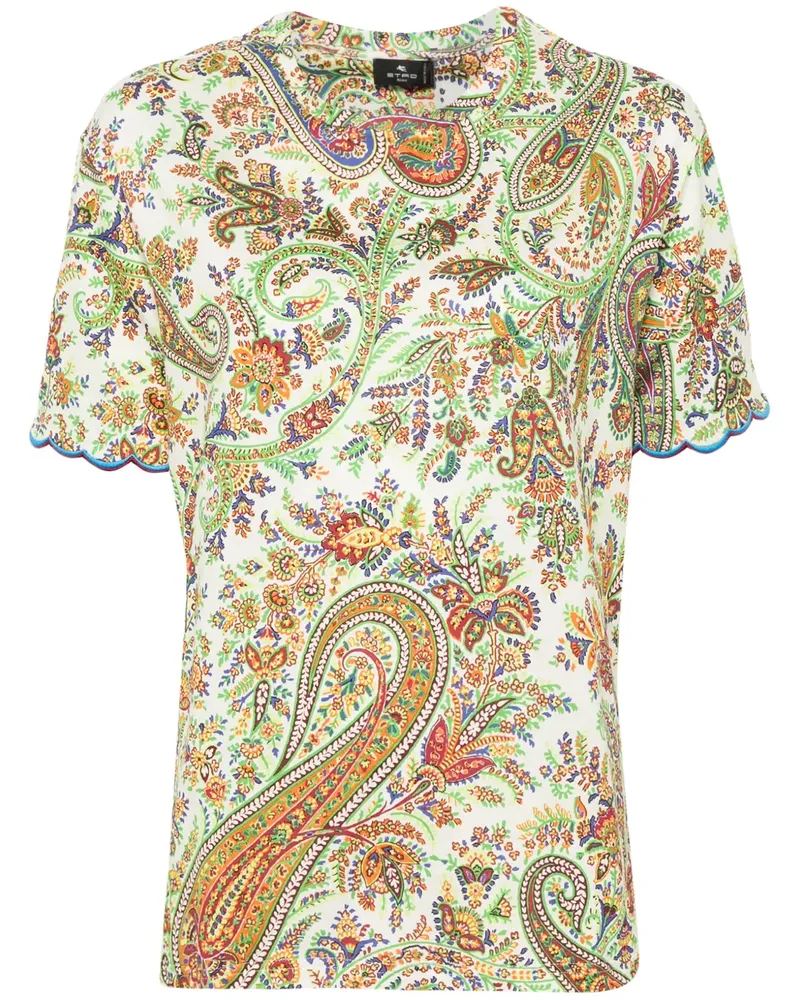 Etro T-Shirt mit Paisleymuster - Grün Grün