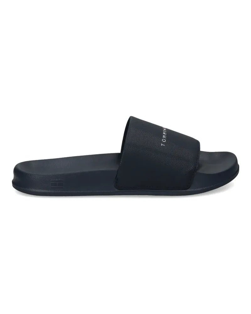 Tommy Hilfiger logo-detail textured slides - Schwarz Schwarz