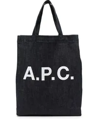 A.P.C. Shopper mit Logo-Print Blau