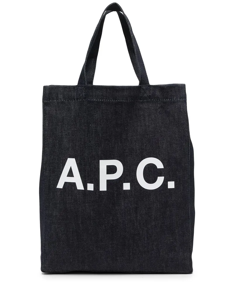 A.P.C. Shopper mit Logo-Print - Blau Blau