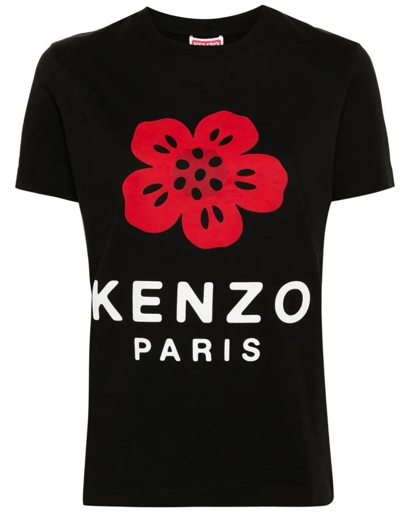 Kenzo T-Shirt mit Boke Flower Schwarz