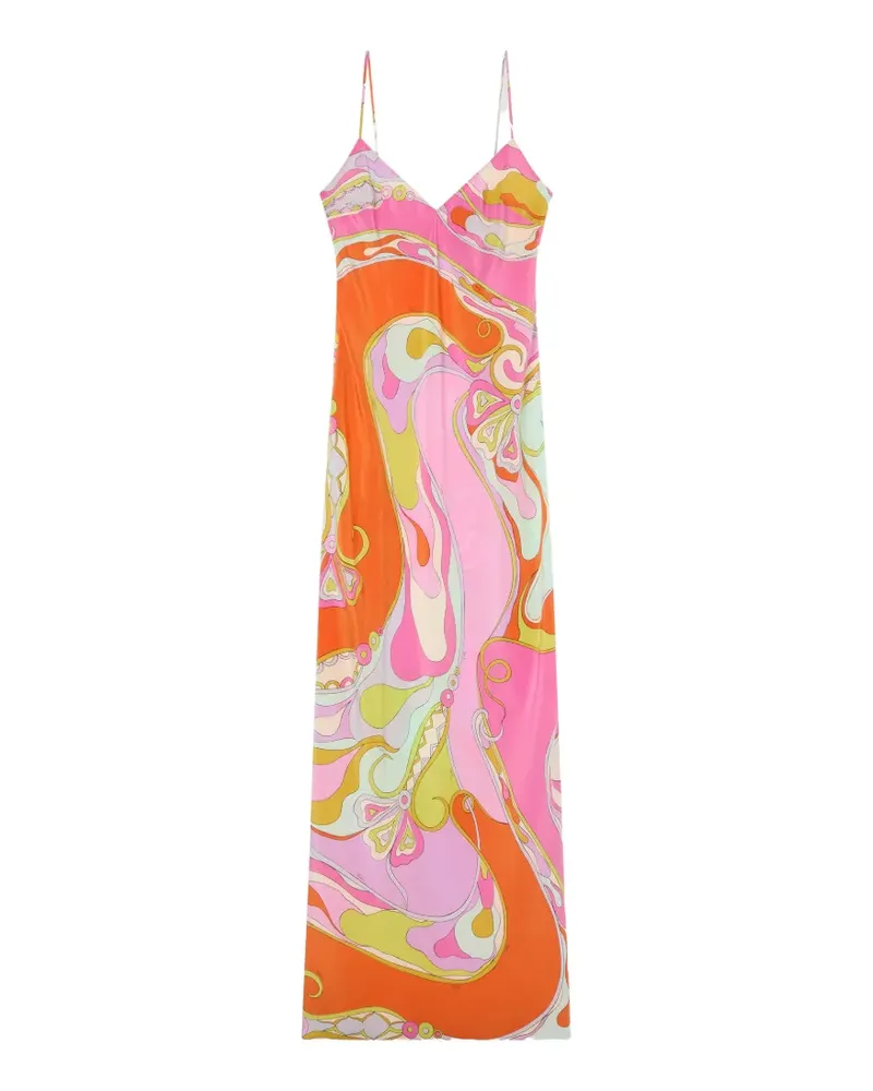 Emilio Pucci Orchidee-print silk dress - Rosa Rosa