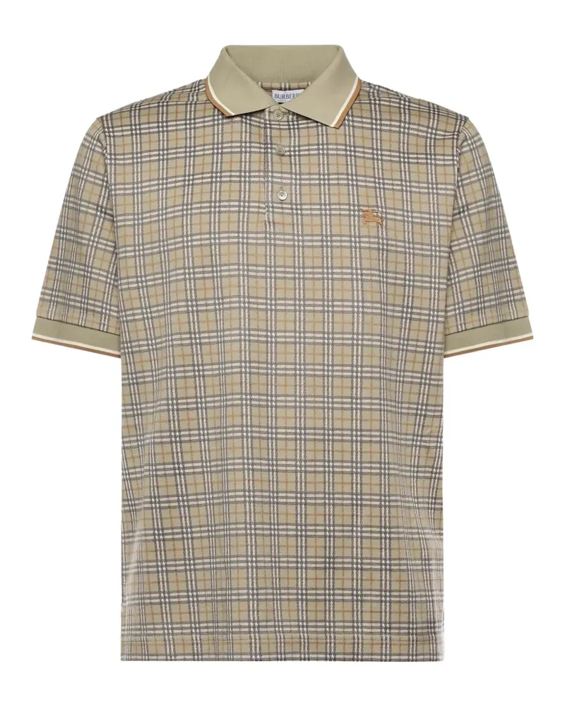 Burberry check-pattern polo shirt - Nude Nude