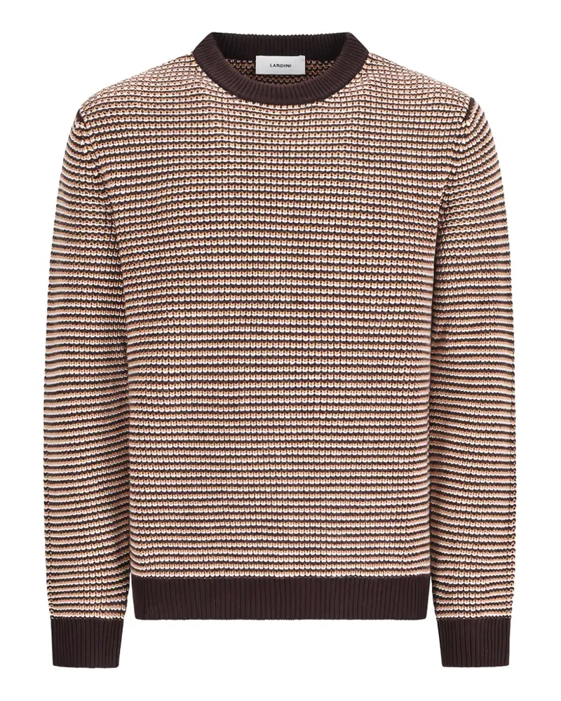 LARDINI striped textured-knit sweater - Braun Braun