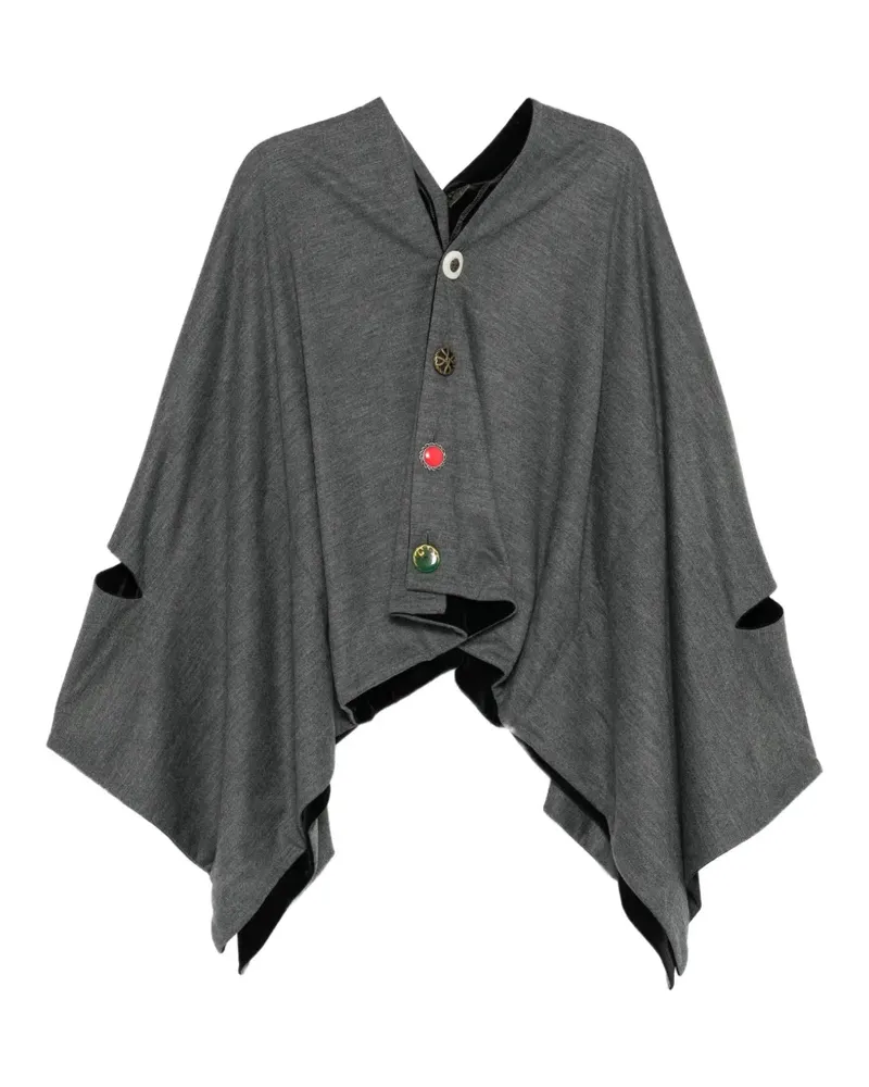 Junya Watanabe wool-milled cape - Grau Grau
