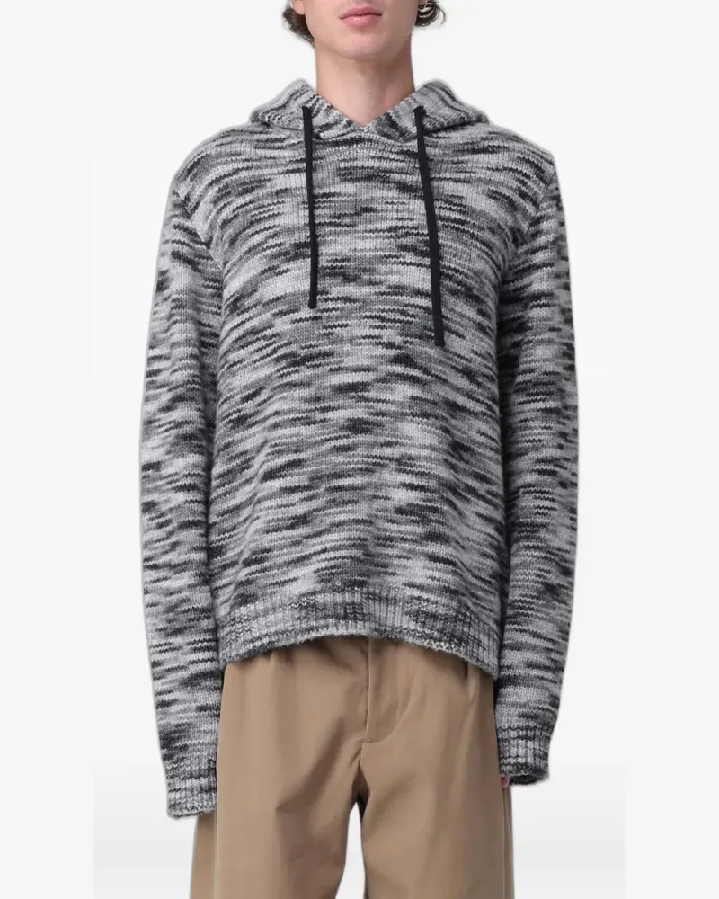 OFF-WHITE Arrows intarsia-knit hoodie - Grau Grau