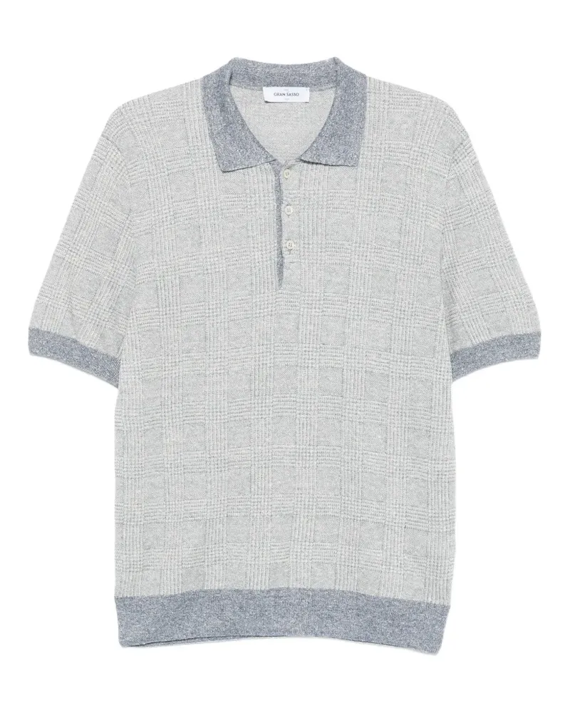 Gran Sasso Kariertes Poloshirt - Grau Grau