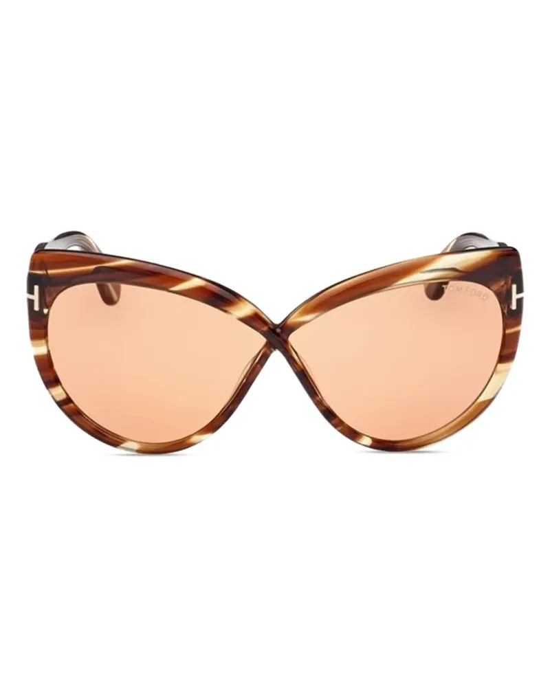 Tom Ford Sonnenbrille mit Oversized-Gestell - Braun Braun