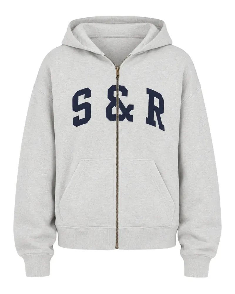 SPORTY & RICH S&R Ivy logo-appliqué hoodie - Grau Grau