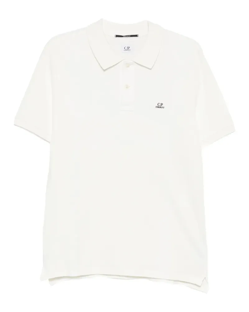 C.P. Company Poloshirt mit Logo-Patch - Weiß Weiß