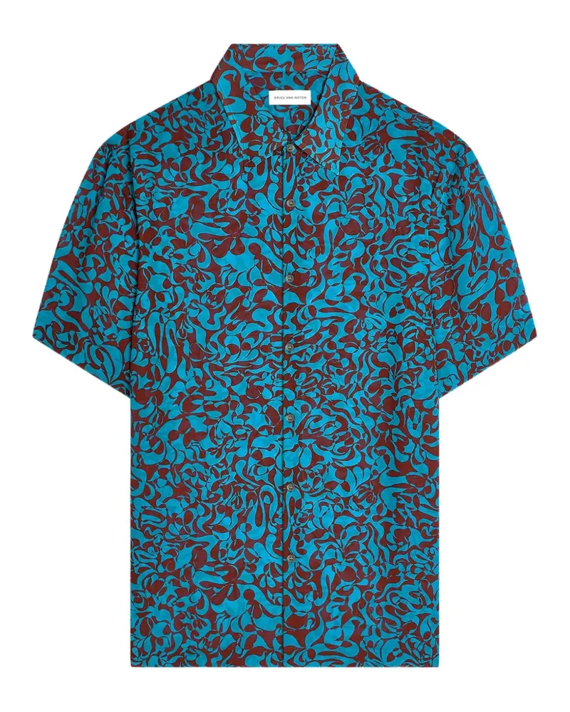Dries van Noten Hemd mit Blumen-Print - Blau Blau