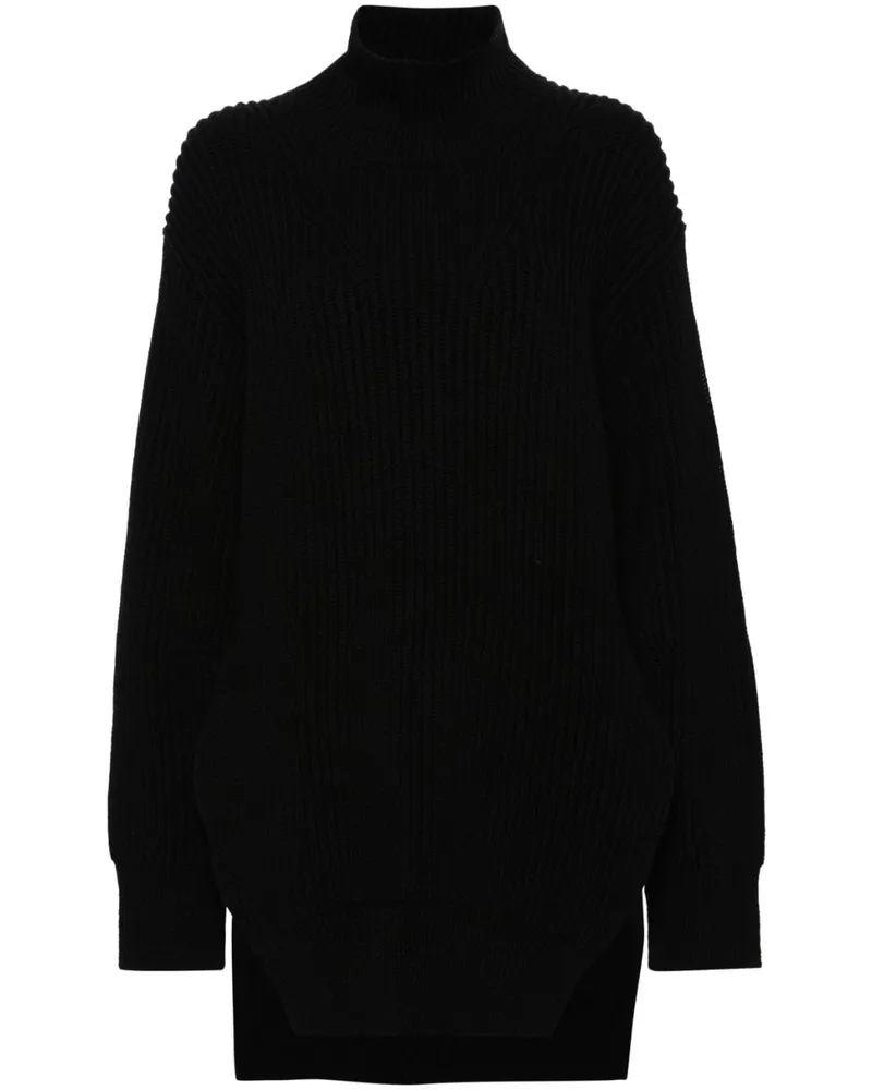 Jil Sander Grob gerippter Pullover - Schwarz Schwarz