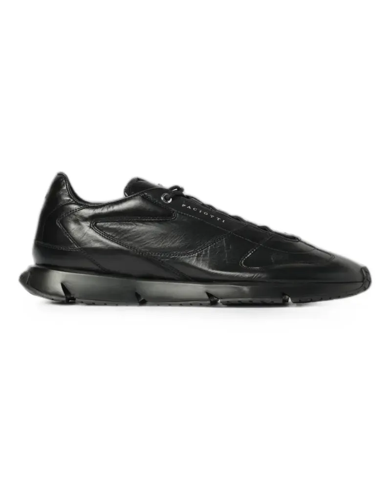 Cesare Paciotti logo-print leather sneakers - Schwarz Schwarz
